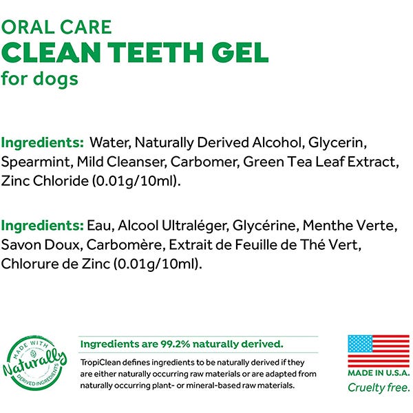 TropiClean Fresh Breath Clean Teeth Gel For Dog - 2oz