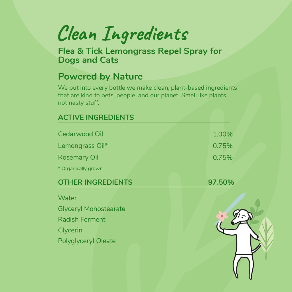 Kin + Kind Flea & Tick Protect Spray For Cat & Dog - Lemongrass - Maokids Pet